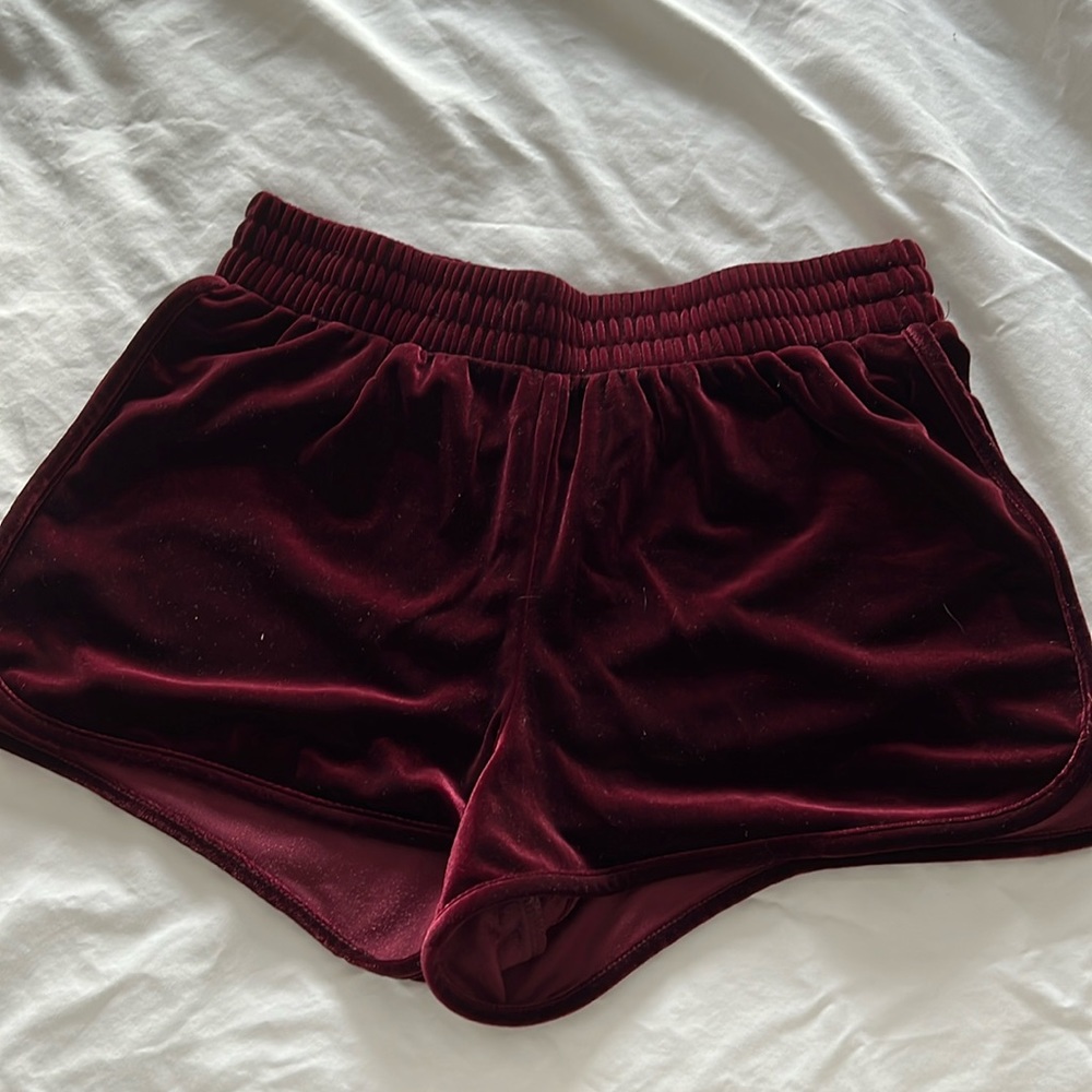 Velvet maroon shorts